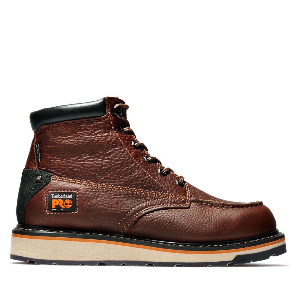 Timberland Mens Work Boots PRO® Gridworks 6" Soft Toe - Brown/Black - India TJ2457810